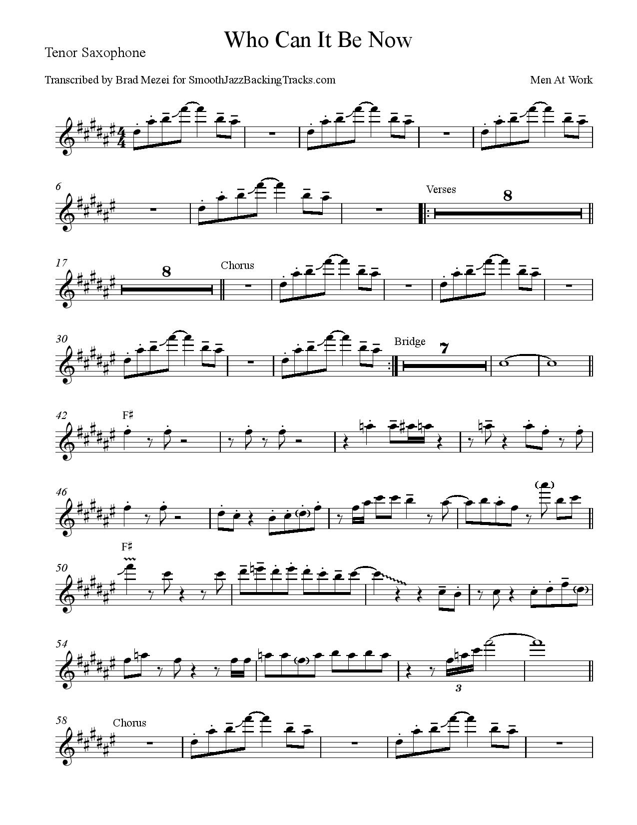 Smooth Jazz Sax Solo Sheet Music KM