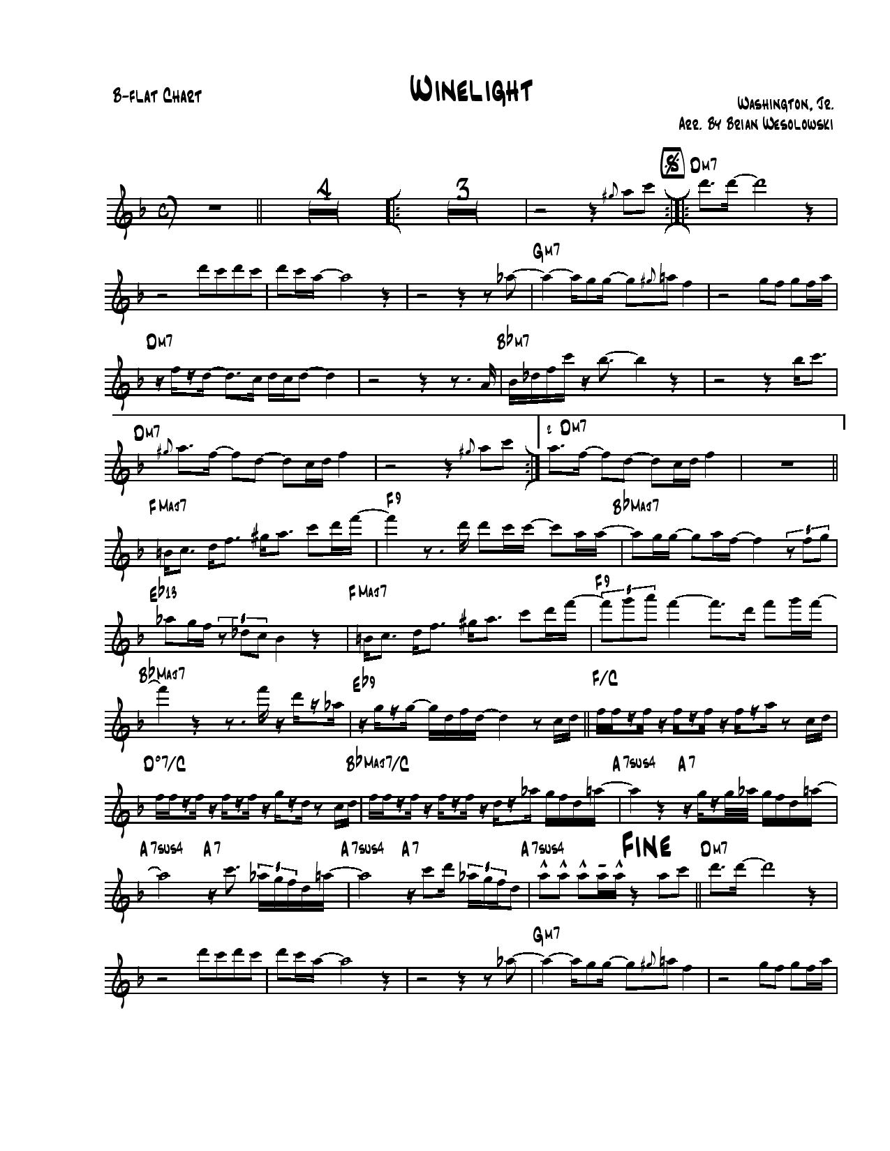 Smooth Jazz Sax Solo Sheet Music EJ